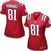 Womens Nike New England Patriots #81 Hernandez Red Game Jerseys,baseball caps,new era cap wholesale,wholesale hats