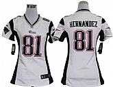 Womens Nike New England Patriots #81 Hernandez White Game Jerseys,baseball caps,new era cap wholesale,wholesale hats