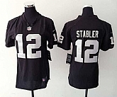 Womens Nike Oakland Raiders #12 Ken Stabler Black Team Color Game Jerseys,baseball caps,new era cap wholesale,wholesale hats