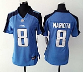 Womens Nike Tennessee Titans #8 Marcus Mariota Light Blue Team Color Game Jerseys