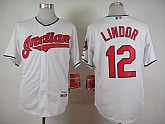 Cleveland Indians #12 Lindor White Cool Base Jerseys,baseball caps,new era cap wholesale,wholesale hats