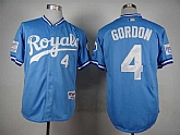 Kansas City Royals #4 Alex Gordon 1985 Throwback Light Blue Cool Base Jerseys,baseball caps,new era cap wholesale,wholesale hats