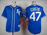 Kansas City Royals #47 Cueto Blue Cool Base Jerseys,baseball caps,new era cap wholesale,wholesale hats