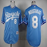 Kansas City Royals #8 Mike Moustakas 1985 Throwback Light Blue Cool Base Jerseys,baseball caps,new era cap wholesale,wholesale hats