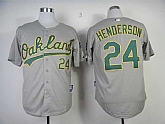 Oakland Athletics #24 Rickey Henderson Gray Cool Base Jerseys,baseball caps,new era cap wholesale,wholesale hats