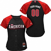 Womens Customized MLB American League 2015 All-Star Stitched Black Jerseys