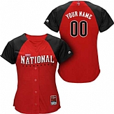 Womens Customized MLB National League 2015 All-Star Stitched Red Jerseys