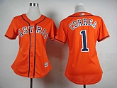 Womens Houston Astros #1 Carlos Correa 2015 Orange Cool Base Jerseys,baseball caps,new era cap wholesale,wholesale hats