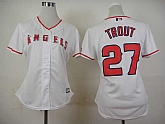 Womens Los Angeles Angels Of Anaheim #27 Mike Trout 2015 White Cool Base Jerseys,baseball caps,new era cap wholesale,wholesale hats