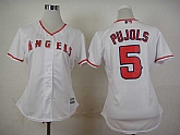 Womens Los Angeles Angels of Anaheim #5 Albert Pujols 2015 White Cool Base Jerseys,baseball caps,new era cap wholesale,wholesale hats