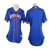 Womens New York Mets Blank Blue With Gray Cool Base Jerseys,baseball caps,new era cap wholesale,wholesale hats