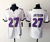 Womens Nike Baltimore Ravens #27 Jackson White Game Jerseys,baseball caps,new era cap wholesale,wholesale hats