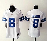 Womens Nike Dallas Cowboys #8 Troy Aikman White Team Color Game Jerseys,baseball caps,new era cap wholesale,wholesale hats