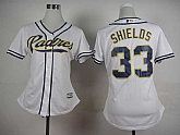 Womens San Diego Padres #33 James Shields 2015 White Cool Base Jerseys,baseball caps,new era cap wholesale,wholesale hats