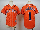 Youth Houston Astros #1 Carlos Correa 2015 Orange Cool Base Jerseys,baseball caps,new era cap wholesale,wholesale hats
