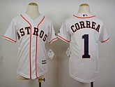 Youth Houston Astros #1 Carlos Correa 2015 White Cool Base Jerseys,baseball caps,new era cap wholesale,wholesale hats