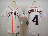Youth Houston Astros #4 George Springer 2015 White Cool Base Jerseys,baseball caps,new era cap wholesale,wholesale hats