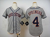 Youth Houston Astros #4 George Springer Gray Cool Base Jerseys,baseball caps,new era cap wholesale,wholesale hats