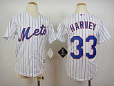 Youth New York Mets #33 Matt Harvey 2015 White Pinstripe Jerseys,baseball caps,new era cap wholesale,wholesale hats
