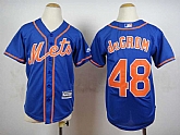 Youth New York Mets #48 Jacob Degrom 2015 Blue Cool Base Jerseys,baseball caps,new era cap wholesale,wholesale hats