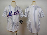 Youth New York Mets Blank 2015 White Pinstripe Jerseys,baseball caps,new era cap wholesale,wholesale hats