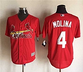 Majestic St. Louis Cardinals #4 Yadier Molina Red 2015 MLB Stitched Jerseys,baseball caps,new era cap wholesale,wholesale hats
