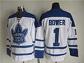 Toronto Maple Leafs #1 Bower White CCM Throwback Third Jerseys,baseball caps,new era cap wholesale,wholesale hats
