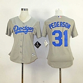 Womens Los Angeles Dodgers #31 Joc Pederson 2015 Gray Majestic Stitched Jerseys,baseball caps,new era cap wholesale,wholesale hats