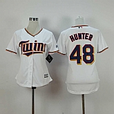 Womens Minnesota Twins #48 Torii Hunter 2015 White Majestic Stitched Jerseys,baseball caps,new era cap wholesale,wholesale hats