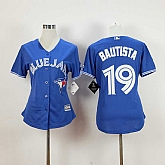 Womens Toronto Blue Jays #19 Jose Bautista 2015 Blue Majestic Stitched Jerseys,baseball caps,new era cap wholesale,wholesale hats