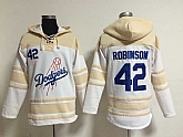 Los Angeles Dodgers #42 Jackie Robinson White Stitched Hoodie,baseball caps,new era cap wholesale,wholesale hats