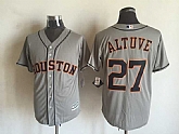 Majestic Houston Astros #27 Jose Altuve Gray MLB Stitched Jerseys,baseball caps,new era cap wholesale,wholesale hats