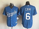 Majestic Kansas City Royals #6 Cain Blue Stitched Jerseys,baseball caps,new era cap wholesale,wholesale hats