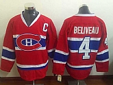 Montreal Canadiens #4 Jean Beliveau V-Neck Red Jerseys,baseball caps,new era cap wholesale,wholesale hats