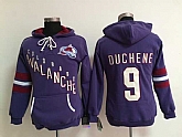 Womens Colorado Avalanche #9 Matt Duchene Purple Stitched Hoodie,baseball caps,new era cap wholesale,wholesale hats