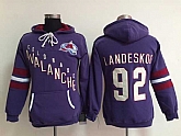 Womens Colorado Avalanche #92 Gabriel Landeskog Purple Stitched Hoodie
