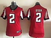 Womens Nike Atlanta Falcons #2 Matt Ryan Red Team Color Game Jerseys