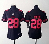 Womens Nike San Francisco 49ers #28 Carlos Hyde 2015 Black Team Color Game Jerseys,baseball caps,new era cap wholesale,wholesale hats