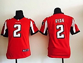 Youth Nike Atlanta Falcons #2 Matt Ryan Red Team Color Game Jerseys