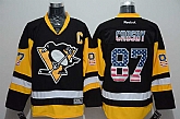 Pittsburgh Penguins #87 Sidney Crosby USA Flag Fashion Black Jerseys,baseball caps,new era cap wholesale,wholesale hats