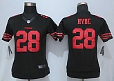 Womens Limited Nike San Francisco 49ers #28 Carlos Hyde Black Jerseys,baseball caps,new era cap wholesale,wholesale hats