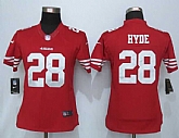 Womens Limited Nike San Francisco 49ers #28 Carlos Hyde Red Jerseys,baseball caps,new era cap wholesale,wholesale hats