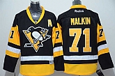 Youth Pittsburgh Penguins #71 Evgeni Malkin Black-Yellow Third Jerseys