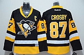 Youth Pittsburgh Penguins #87 Sidney Crosby Black-Yellow Third Jerseys,baseball caps,new era cap wholesale,wholesale hats