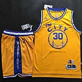 Golden State Warriors #30 Stephen Curry Gold Throwback The City A Set Stitched NBA Jerseys,baseball caps,new era cap wholesale,wholesale hats