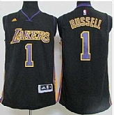 Los Angeles Lakers #1 D'Angelo Russell Black(Purple NO.) Hollywood Nights Stitched Jerseys,baseball caps,new era cap wholesale,wholesale hats