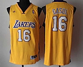Los Angeles Lakers #16 Pau Gasol Yellow Jerseys,baseball caps,new era cap wholesale,wholesale hats
