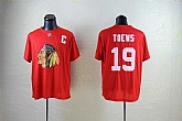 Men Chicago Blackhawks #19 Jonathan Toews Player Name and Number T-Shirt Red,baseball caps,new era cap wholesale,wholesale hats