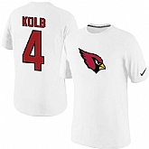 Men Nike Arizona Cardinals #4 Kevin Kolb Name x26 Number T-Shirt White,baseball caps,new era cap wholesale,wholesale hats
