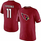 Men Nike Arizona Cardinals 11 Larry Fitzgerald Name x26 Number T-Shirt Red,baseball caps,new era cap wholesale,wholesale hats